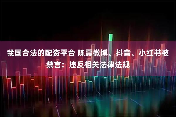 我国合法的配资平台 陈震微博、抖音、小红书被禁言：违反相关法律法规